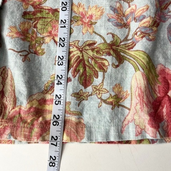 Vintage Painted Pony Linen Jacket Floral Blue Artsy Boho Button Front Top L Y2K - Picture 9 of 9